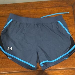 Under Armour Dark Blue Shorts with Light Blue Trim